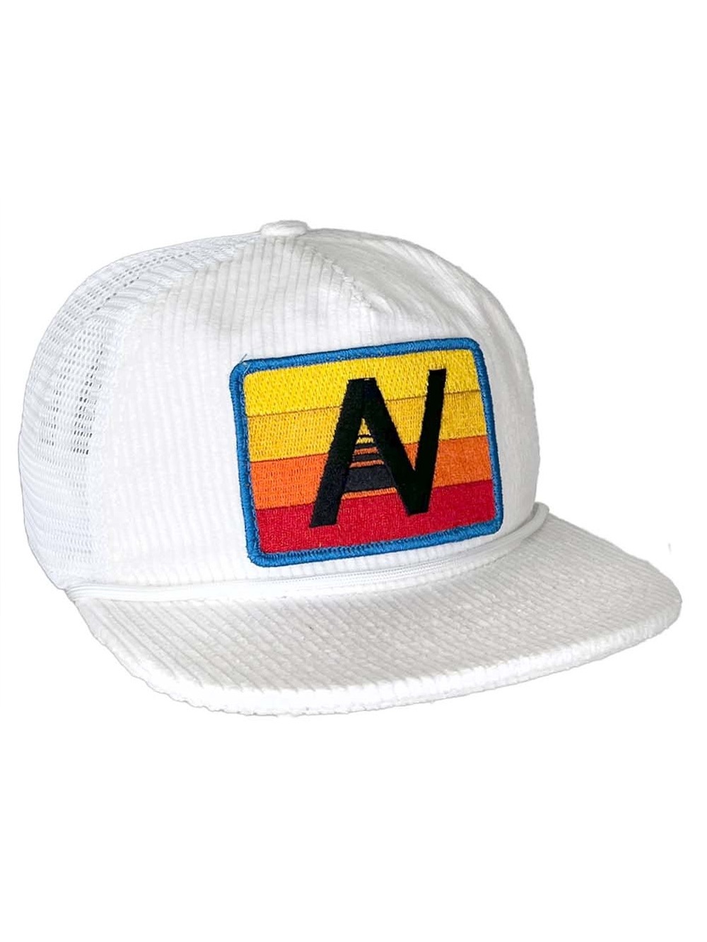 Aviator Nation Logo Vintage Corduroy Mesh Trucker Hat Vintage White